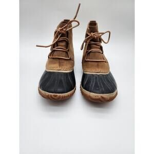 SOREL Out N About Ankle Duck Boots Elk Brown Suede Waterproof Size 10.5